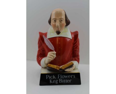 A CARLTONWARE ADVERTISING BUST FOR 'FLOWERS BITTER', depicting William Shakespeare, 25cm high 