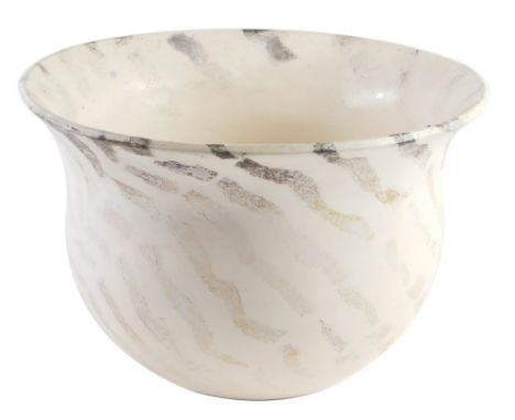 A K Rathbone Studio pottery jardiniere, splash decorated on cream ground, 18cm high.