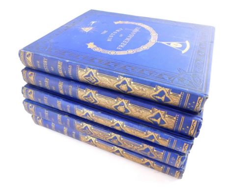 Gould (R F). The History of Freemasonary, 5 vols, in gilt stencilled blue boards. (5) 