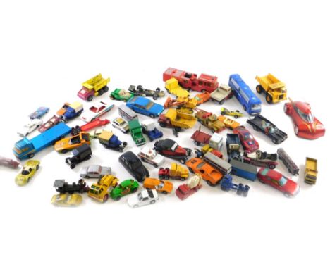 Various diecast vehicles, to include Matchbox Super Kings Snorkel fire engine, 8cm high, various others, dumper truck, other 