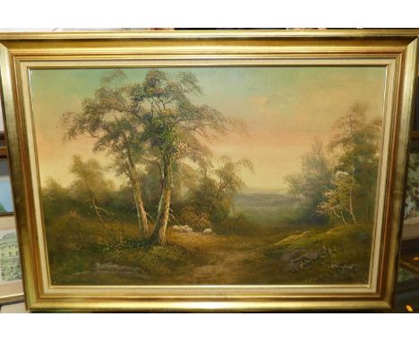 R Danford - extensive landscape scene, oil on canvas, signed lower right, 60x90cm
