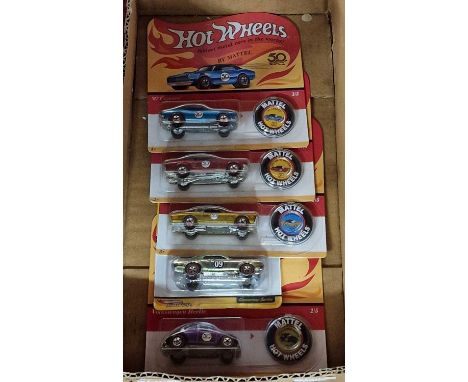 A collection of Hot Wheels Mattel modern issue carded diecasts to include the Volkswagen Beetle