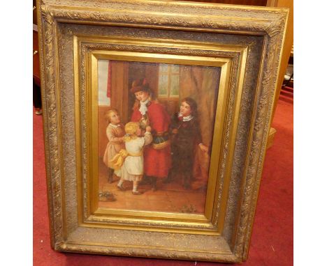 A pair of reproduction gilt framed oleograph, each 39 x 29cm 