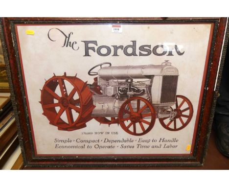 An advertising print for the Fordson Tractor, 49 x 61cmGlazed.