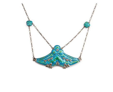 JESSIE MARION KING (1875-1949) FOR LIBERTY &amp; CO., LONDON ARTS &amp; CRAFTS NECKLACE, CIRCA 1900 silver and enamel, stampe