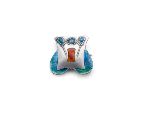 ARCHIBALD KNOX (1864-1933) FOR LIBERTY &amp; CO., LONDON BROOCH, CIRCA 1900 silver and enamel, made by William H. Haseler, st