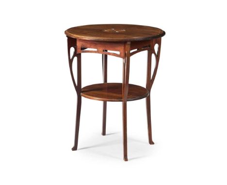 MANNER OF LIBERTY &amp; CO., LONDON OCCASIONAL TABLE, CIRCA 1900 mahogany, inlaid with mother-of-pearlDimensions:61cm diamete