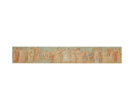 HENRY STACY MARKS (1829-1898)  ORIGINAL DESIGN FOR THE PROSCENIUM FRIEZE AT THE GAIETY THEATRE, LONDON, DATED 1867 watercolou