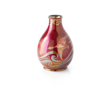 WILLIAM S. MYCOCK (1872-1950) FOR PILKINGTON’S TILE &amp; POTTERY CO. ROYAL LANCASTRIAN LUSTRE VASE, DATED 1929 glazed and pa