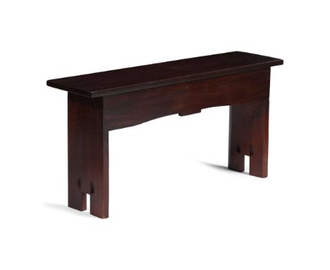 SCOTTISH, MANNER OF CHARLES RENNIE MACKINTOSH  BENCH, CIRCA 1900 stained cypress  Dimensions:98.5cm long, 48cm high, 26cm dee