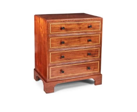 GORDON RUSSELL (1892-1980) FOR RUSSELL & SONS, BROADWAY CHEST OF DRAWERS, DATED 1929 Cuban mahogany, inlaid with cherry and e