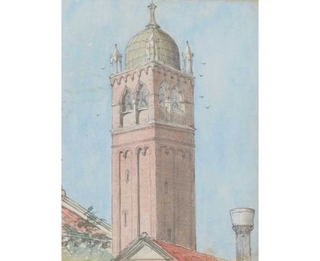 JOHN POLLARD SEDDON (1827-1906) (ATTRIBUTED ARTIST) GROUP OF FOUR ARCHITECTURAL STUDIES pencil and watercolour, three bearing