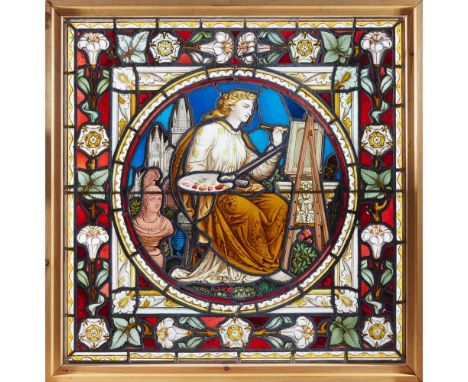 JOHN R. CLAYTON (1827-1913) (ATTRIBUTED DESIGNER) FOR CLAYTON &amp; BELL 'ART', GOTHIC REVIVAL STAINED GLASS PANEL, CIRCA 186