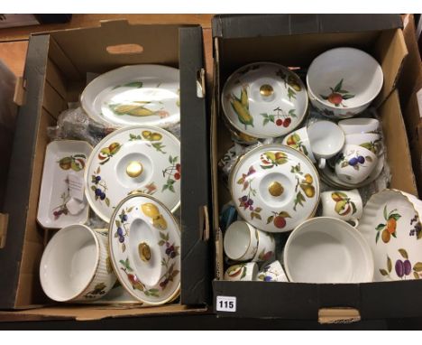 Two trays of Royal Worcester Evesham 