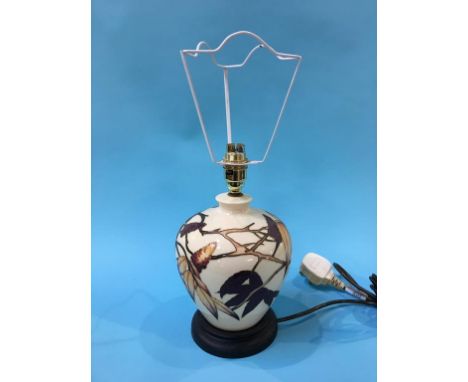 A modern Moorcroft table lamp 