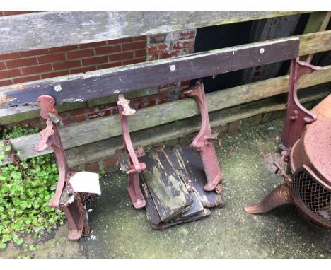 Three Sunderland Football Roker Park bench seats, from the Clock Stand, Roker Park