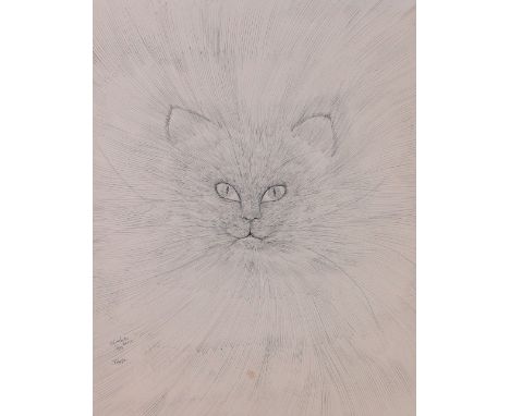 Enrico Colombotto Rosso (1925-2013),
pen and ink drawing, "Topazia," signed and dated 1954, 20" x 16", framed.