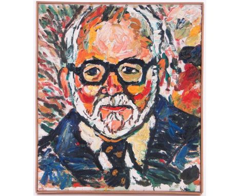 John Bratby (1928-1992),
oil on canvas, portrait of Sir Charles Groves CBE, signed, 16" x 14", framed.
