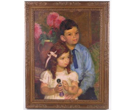 Henry Lamb (1883-1960),
oil on canvas, portrait of 2 children, signed and dated '32, 30" x 22", framed.