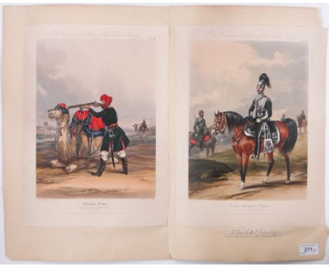 J Harris after H Martens,
a set of 8 hand coloured engravings from Ackermann's Costumes of the Indian Army, published 1845, i