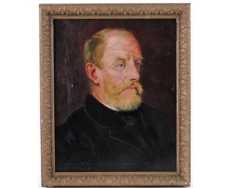 Dewey Bates (1851-1899),
oil on canvas, portrait of a man, thought to be George Clausen, signed and dated 1896, 20" x 15.5", 