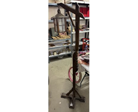 A vintage adjustable lantern standard lamp
