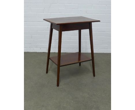 Edwardian mahogany side table, with undertier shelf, 54 x 70 x 38cm.