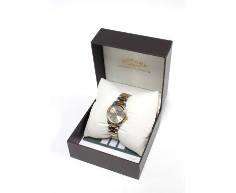 ROTARY, Oxford Diamond set stainless steel wristwatch, with box, papers and spare link