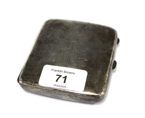 Early 20th century Birmingham silver cigarette case, 8.5cm