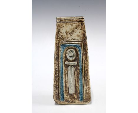 SALLY BART FOR TROIKA POTTERY,  'Stickman' coffin vase, 16cm