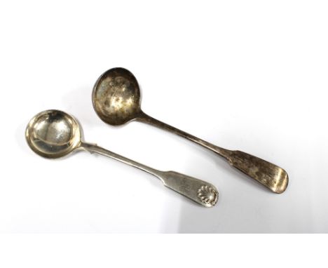 George IV silver toddy ladle, Edinburgh 1824 &amp; a Victorian silver spoon, Queens pattern, Edinburgh 1879 (2)
