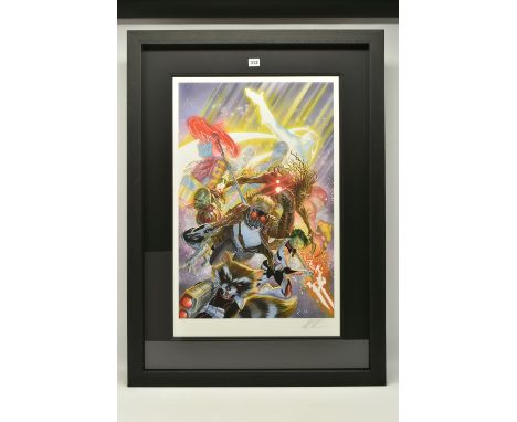 ALEX ROSS FOR DC COMICS (AMERICAN CONTEMPORARY) 'GUARDIANS OF THE GALAXY', a signed limited edition print on paper depicting 