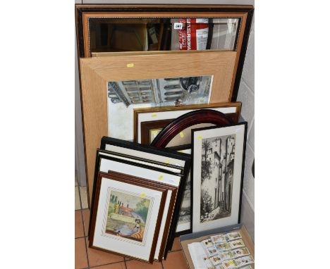 A SMALL QUANTITY OF PICTURES AND PRINTS ETC, to include a pen and ink sketch of 'The Suspension Bridge and Avon Gorge' by Edw