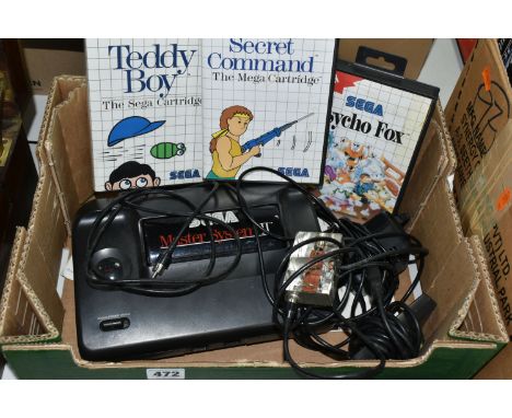 SEGA MASTER SYSTEM, includes Psycho Fox, Secret Command and Teddy Boy, all games are complete with their box and manuals, con