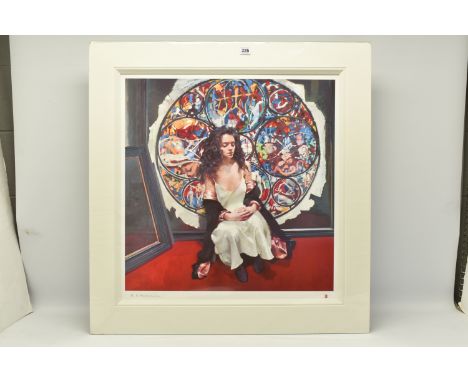 ROBERT LENKIEWICZ (BRITISH 1941-2002) 'ANNA NAVAS IN FRONT OF THE LAST JUDGEMENT MURAL, ST ANTHONY THEME', a limited edition 