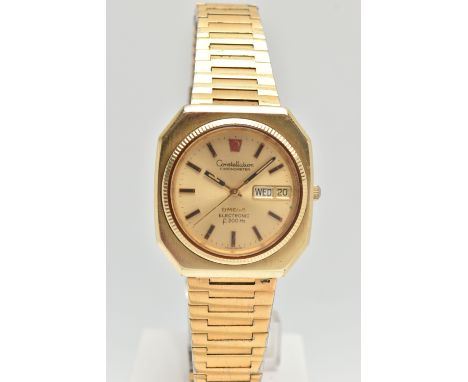 AN 'OMEGA' CONSTELATION CHRONOMETER WRISTWATCH, circa 1973, quartz movement, round dial signed 'Constellation chronometer Ome