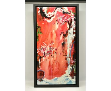 DANIELLE O'CONNOR AKIYAMA (CANADA 1957) 'TRILOGY OF WONDER III', a signed limited edition print of canvas, depicting a waterf