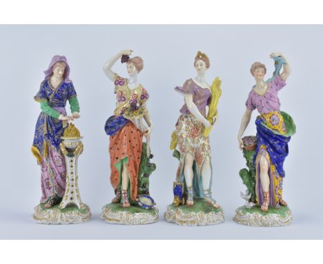 A set of Continental Four Porcelain Ladies Figures in Four Seasons. 35cm, 36.5cm, 36cm, 36.3cm (4)