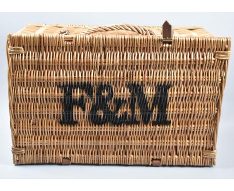 A Fortnum and Mason Wicker Picnic Hamper, 51cm wide Together with a Smaller Example, 41cm wide 
