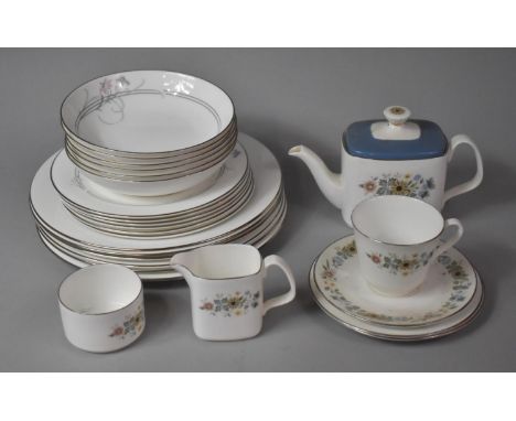 A Part Royal Doulton Allegro Pattern Dinner Set to comprise Six Large Plates, Six Small Plates and Six Bowls together with a 