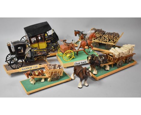 A Collection of Various Sundries to Include Horse and Cart Models (Most AF), Table Lamp, Big Mouth Billy Bass Wall Hanging, M