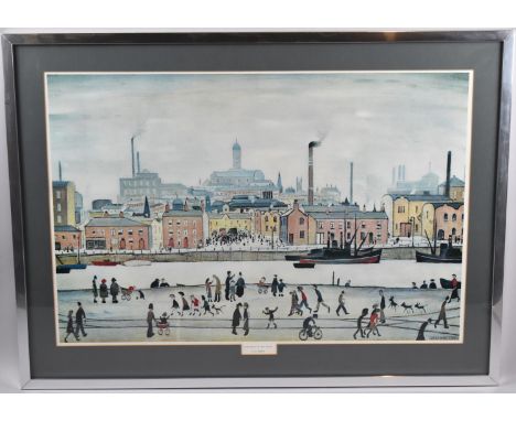 A Framed Lowry Print, Northern River Scene, 60x40cm 