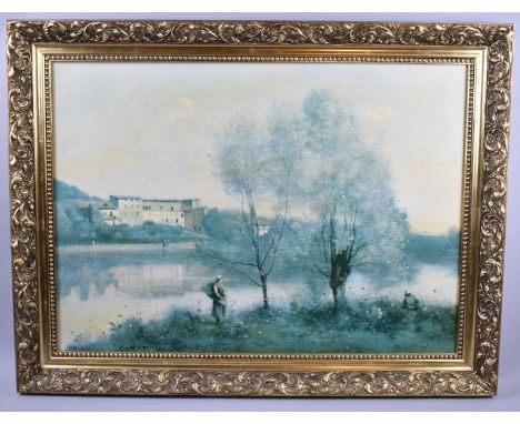 A Gilt Framed French Print After Corot, Ville D'avray, 67x48cm 