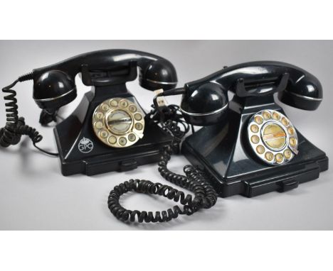 A Pair of Vintage Style Push Button Telephones 
