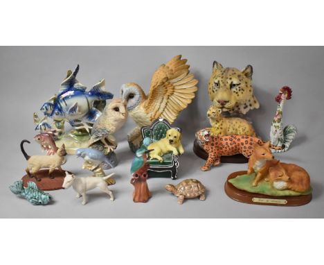 A Collection of Resin and Ceramic Animal and Bird Ornament (Varying Condition Issues) 