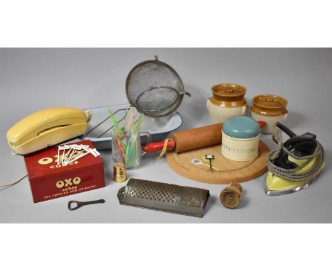 A Collection of Vintage Kitchenalia and Dialatron Telephone etc 