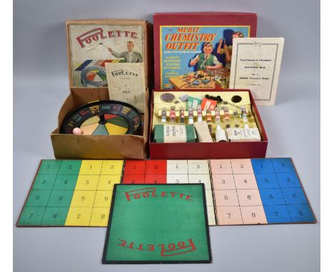 Two Vintage Children's Toys, The Merit Chemistry Outfit and Poolette 