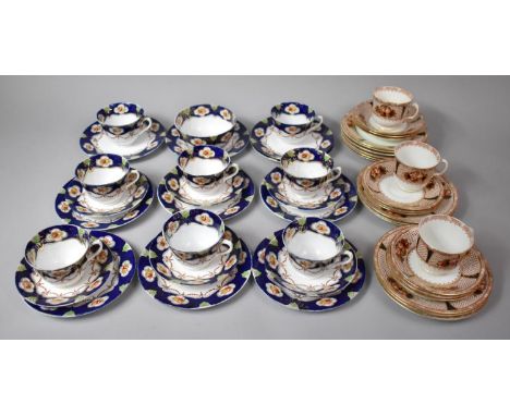 A Collection of Various Edwardian Teawares to comprise Part Set of Fenton Mocha Pattern to include Twelve Side Plates, Nine S