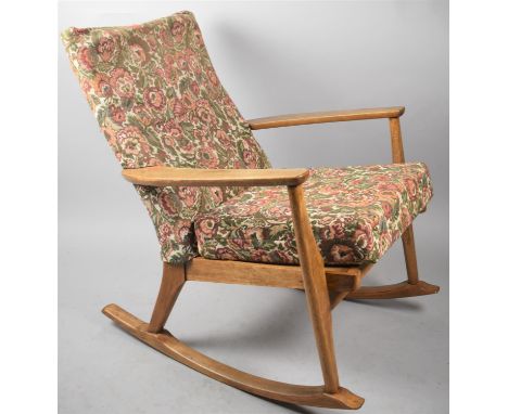 A Vintage Tapestry Upholstered Rocking Chair 