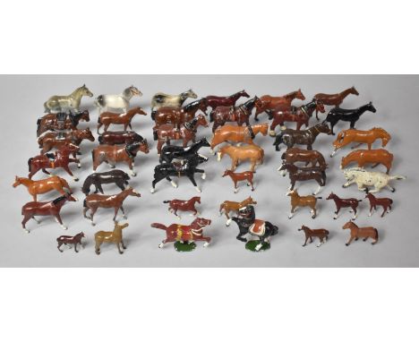 A Collection of Vintage Britains  Lead and Metal Horses, Heavy Horses, War Horses etc 